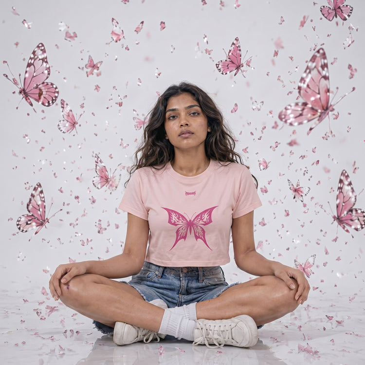 Pink Butterfly - Crop Top