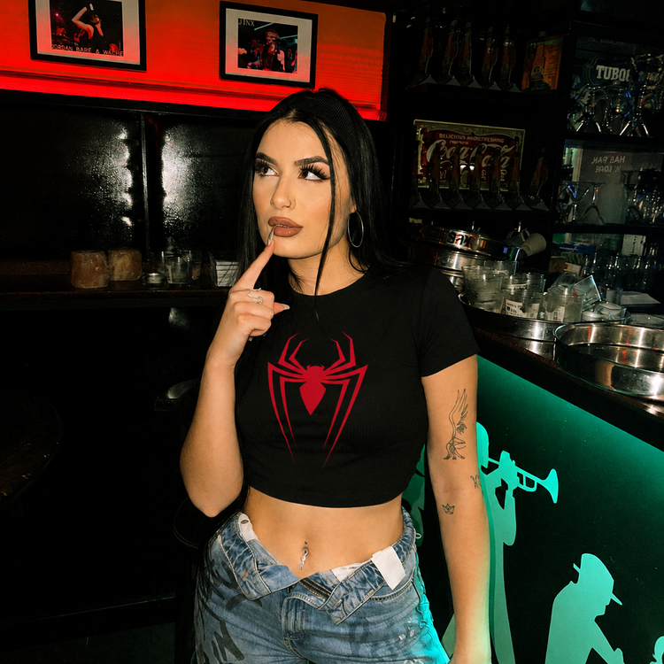 BLACK SPIDYY- Baby Tee