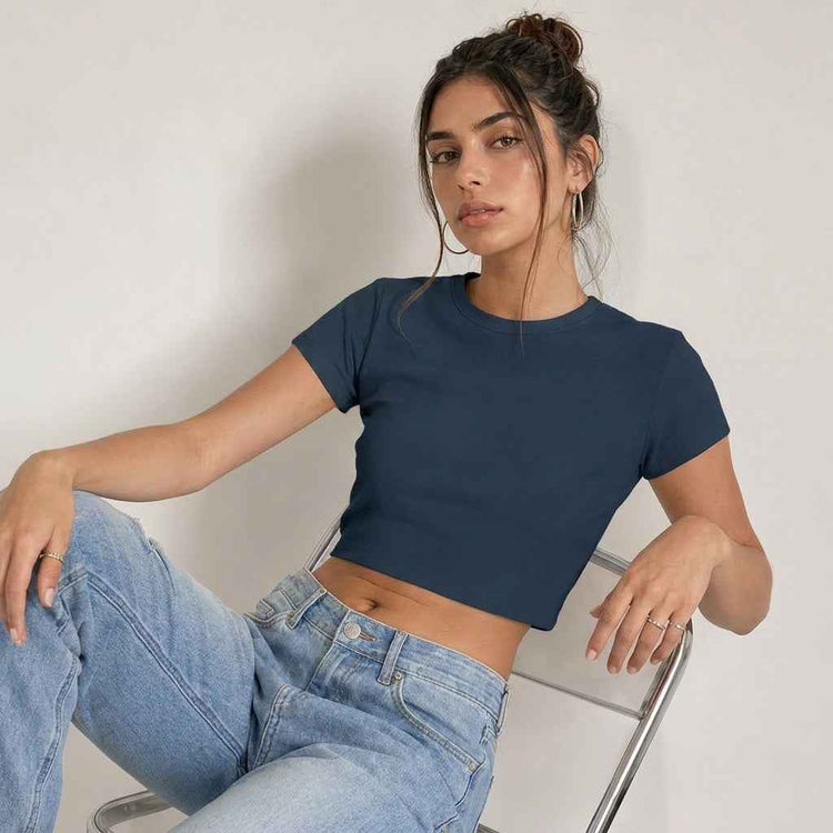 Crop Top - NAVY BLUE