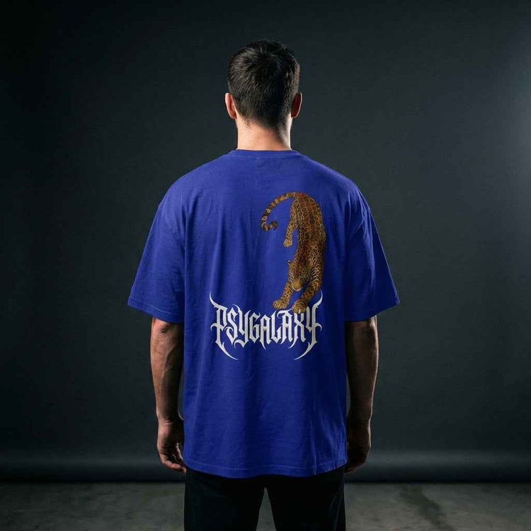 PSY CAT Oversized Tee in Royal Blue for Ultimate Trendy Comfort