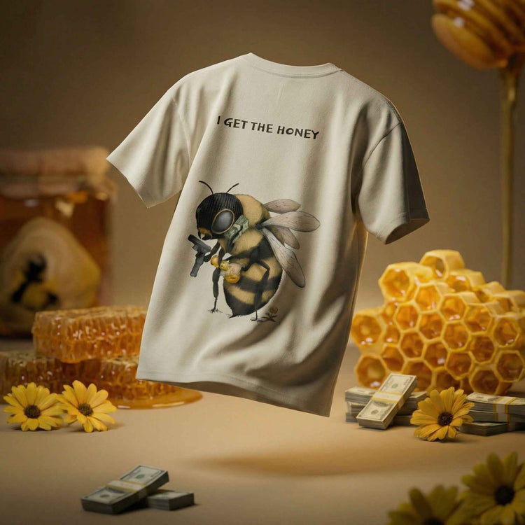 GANGSTA BEE - Oversized Tee (Beige)