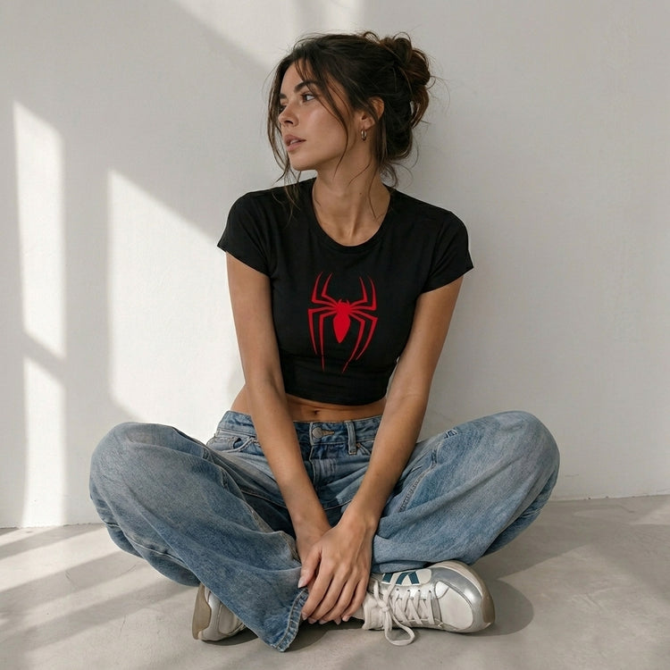 BLACK SPIDYY- Baby Tee