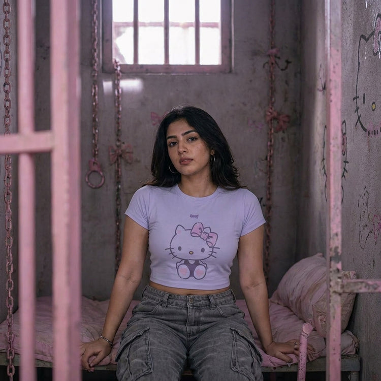 LAVENDER KITTY - Crop Top