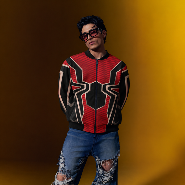 IRON-SPIDERMAN - Unisex AOP Bomber Jacket - model