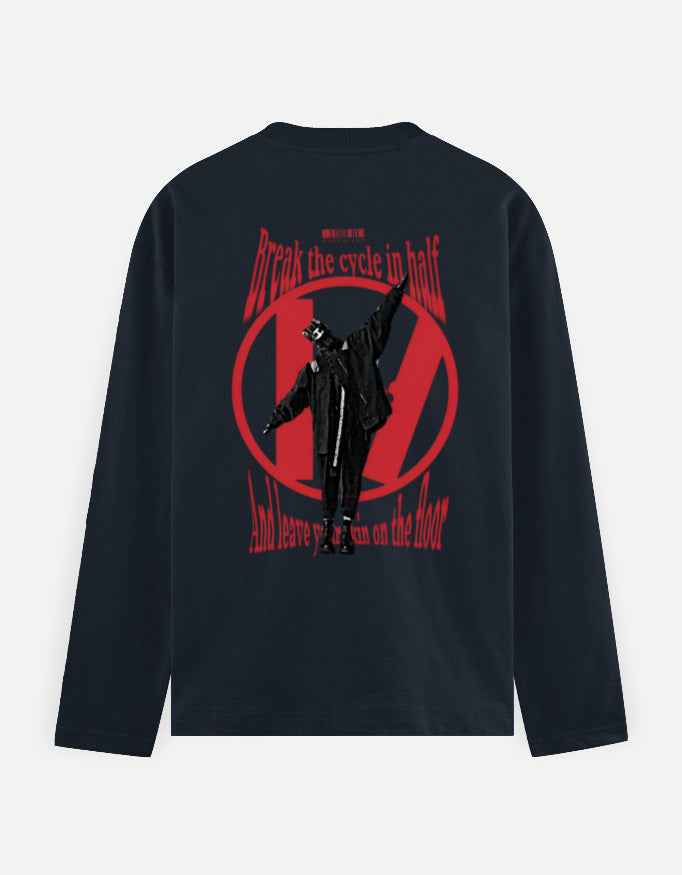 break the cycle in half - Men's Full Sleeve T-Shirt