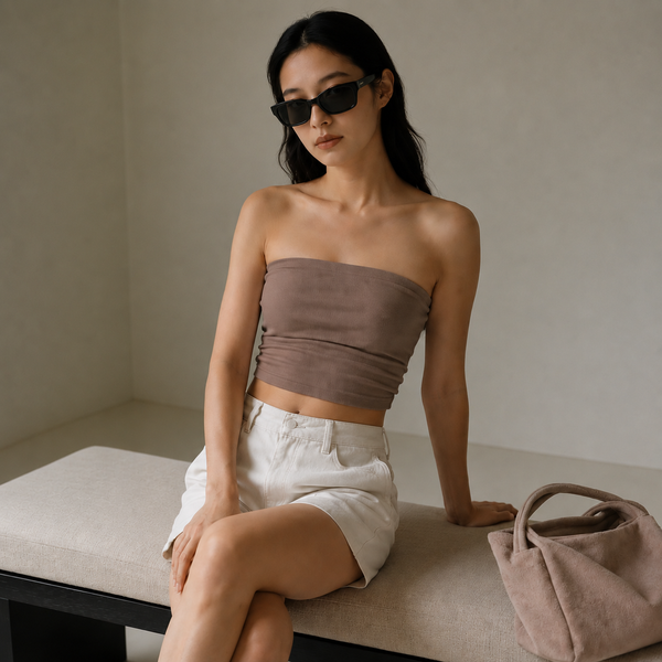 Mocha Mousse & Terracotta Tube Top