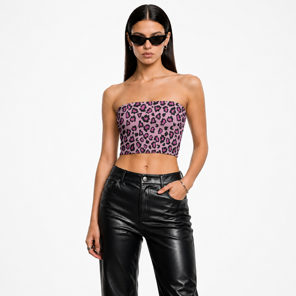 pink leopard Tube Top