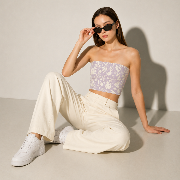 Lace & Lavender Tube Top
