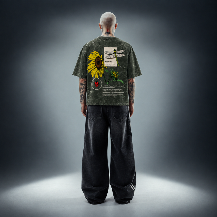 Botanical Soul - Unisex Acid Washed Oversized Tee