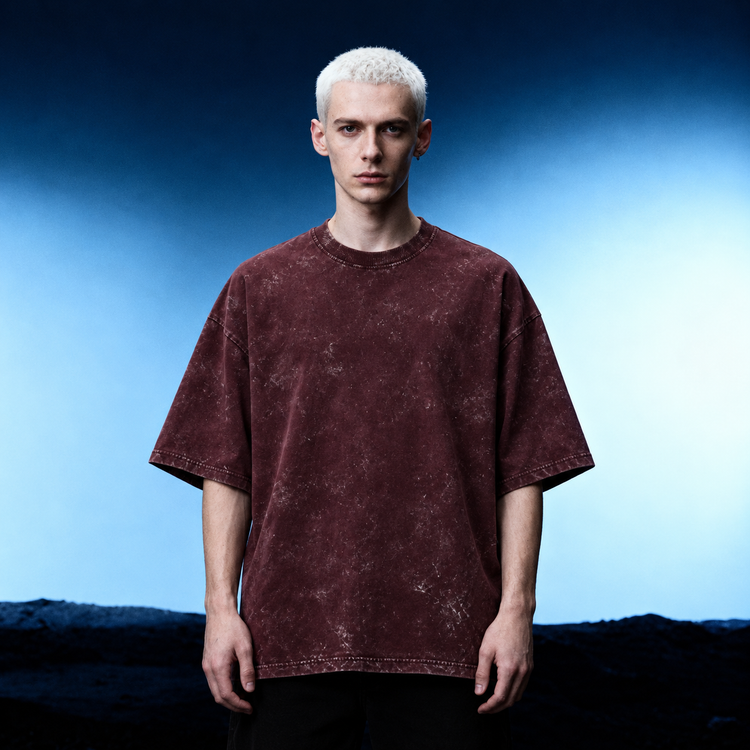 Rosso Levanto - Unisex Acid Washed Oversized Tee