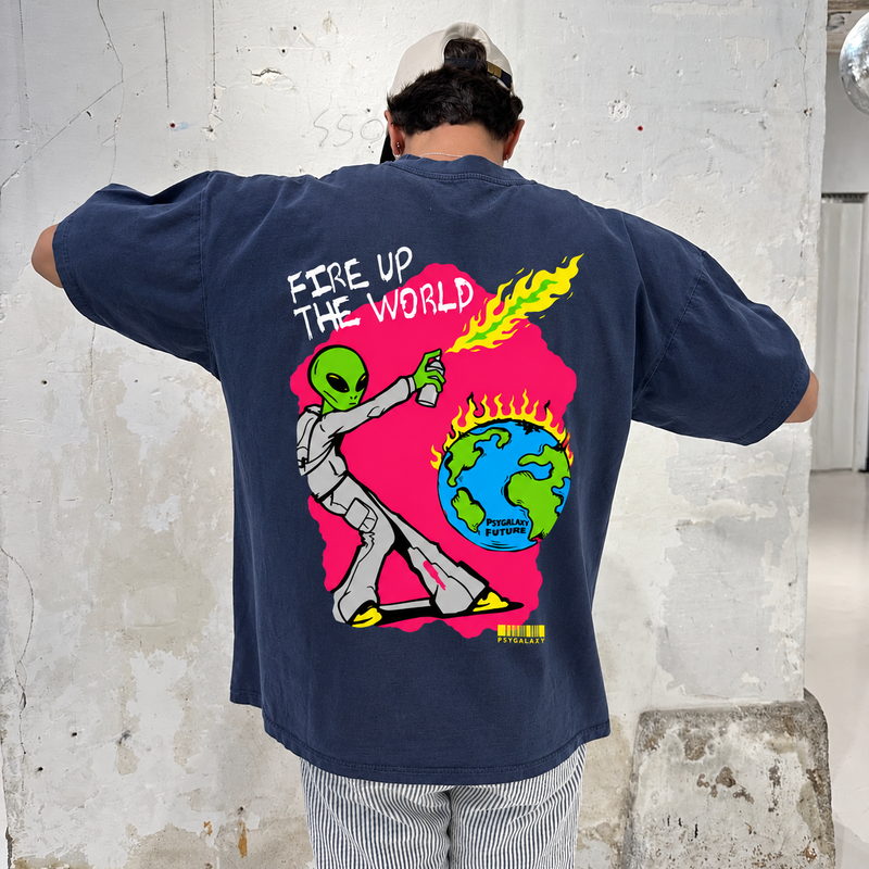 FIRE UP THE WORLD - Unisex Oversized Classic T-Shirt
