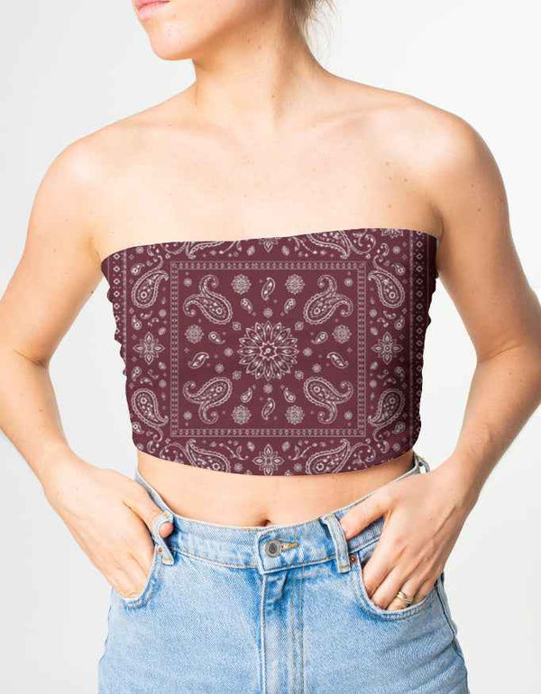Maroon-Paisley - Tube Top