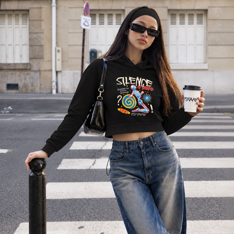 silence - Female Cropped Hoodie