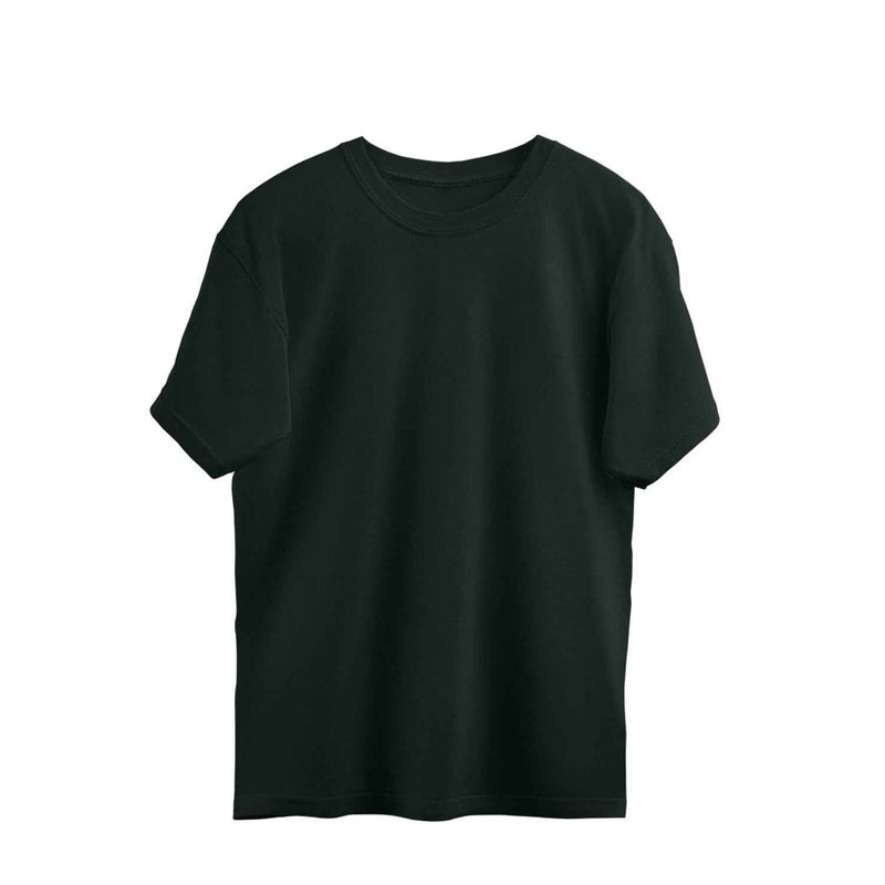 Solid Bottle Green Oversized T-shirt