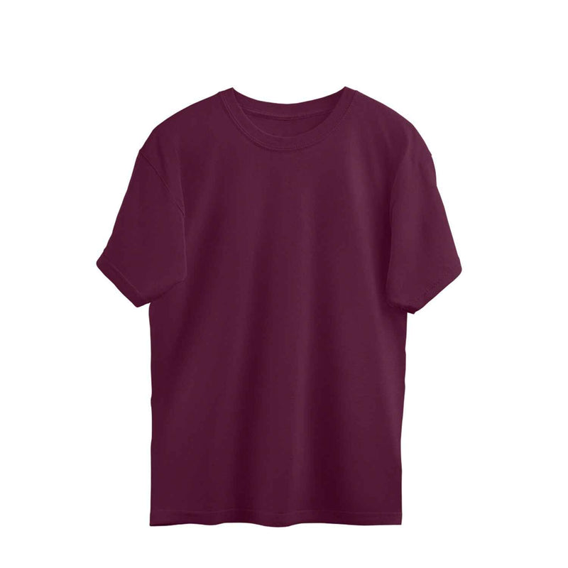 Solid Burgundy Oversized T-shirt