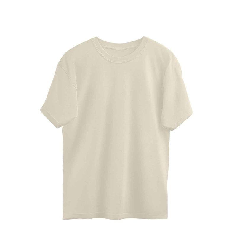 Solid Beige Oversized T-shirt