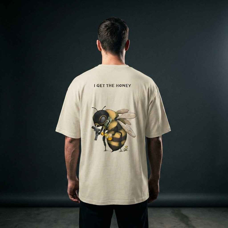 GANGSTA BEE - Oversized Tee (Beige)