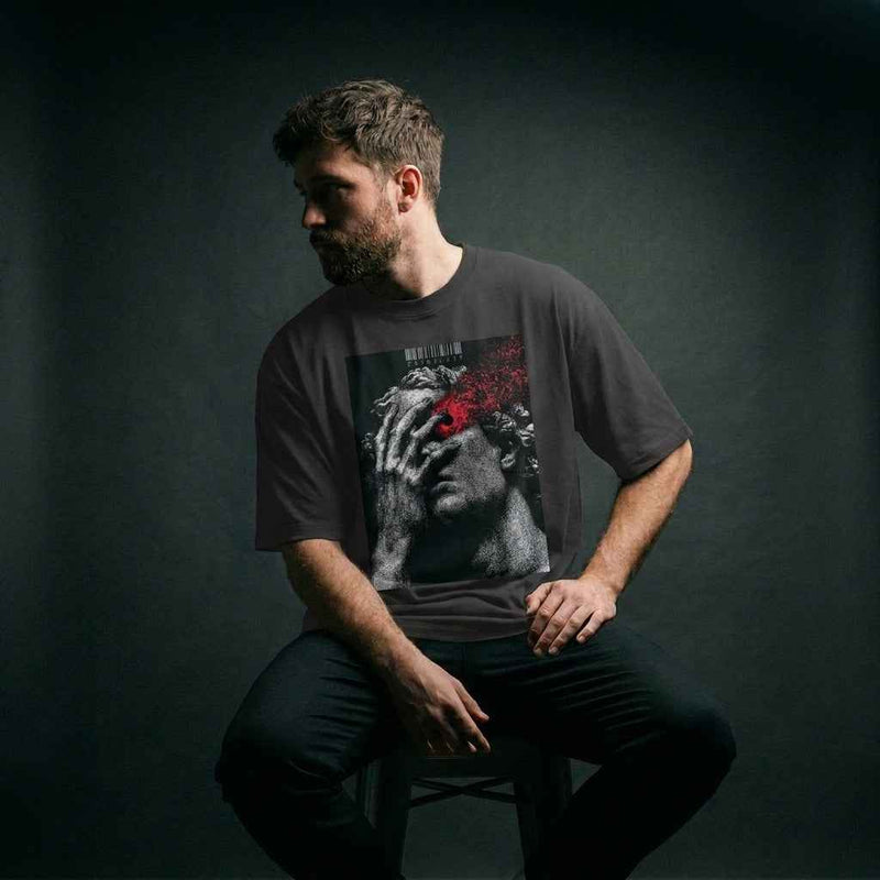 Grey Red - Regular Fit T-shirt