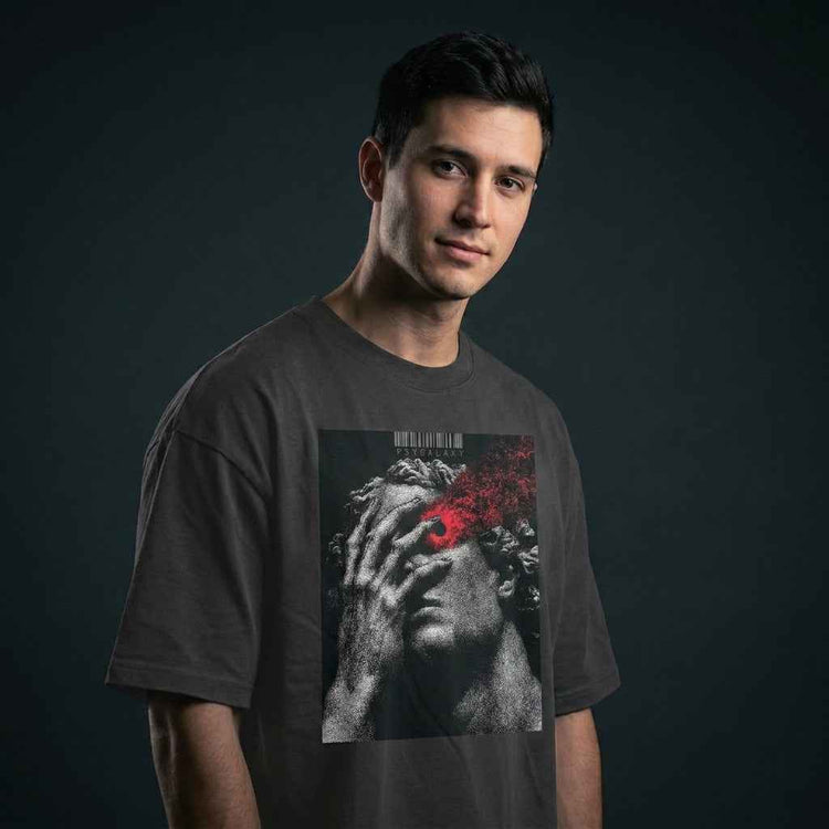 Grey Red - Regular Fit T-shirt